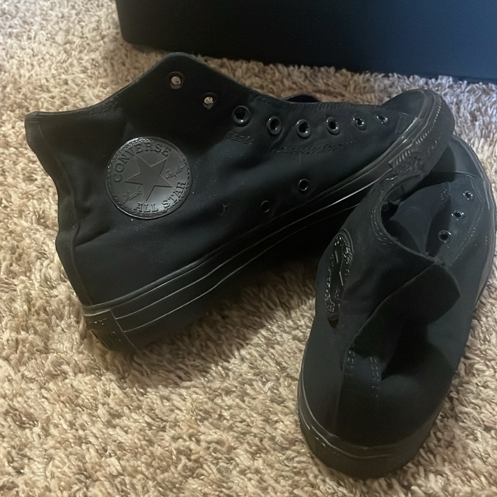 Solid Black Mens High Top Converse - image 2
